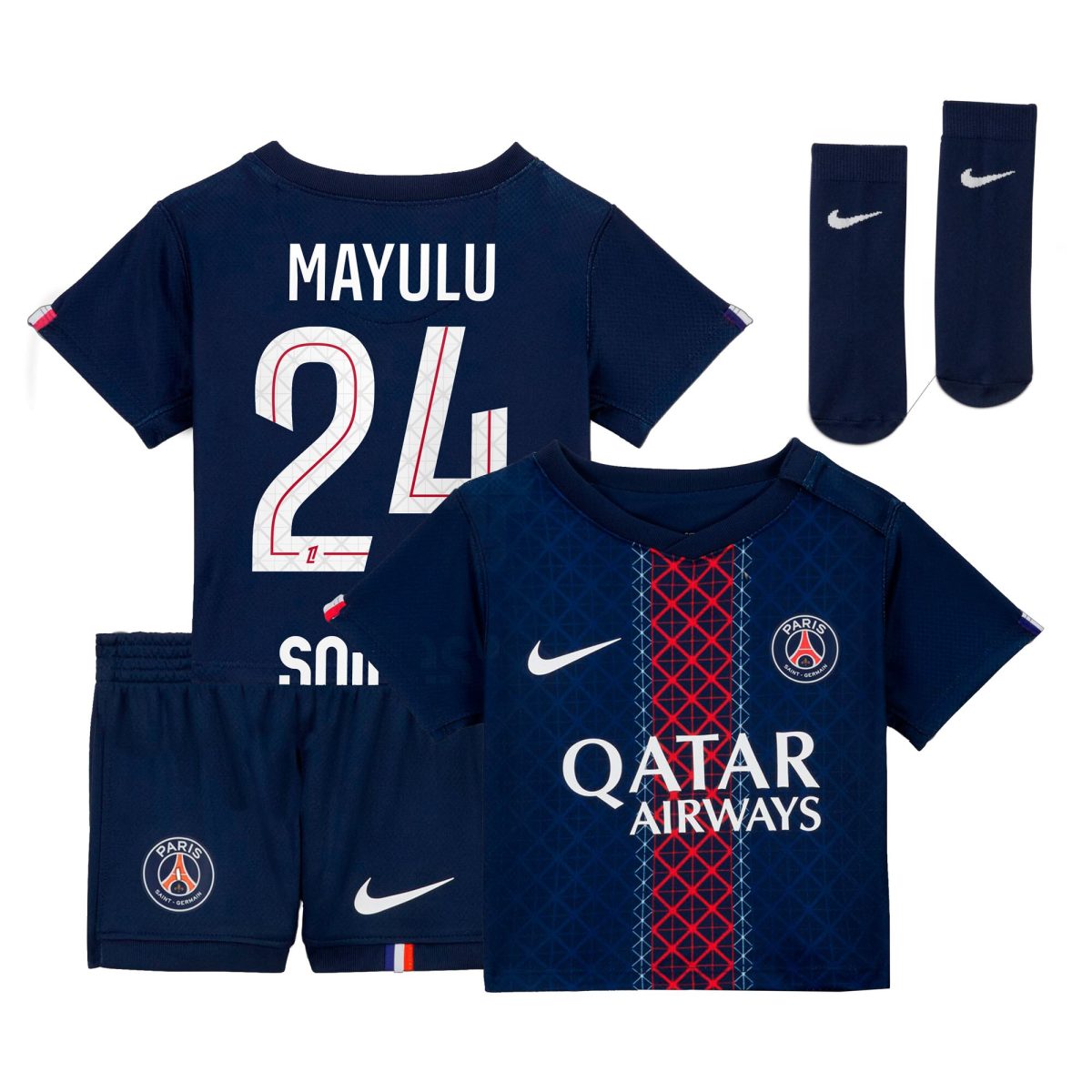 mini divisa home psg nike 2024-25 – neonatos con stampa mayulu 24 Collezione | Kit e Maglie PSG