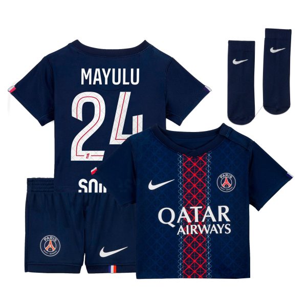 mini divisa home psg nike 2024-25 – neonatos con stampa mayulu 24 Collezione | Kit e Maglie PSG
