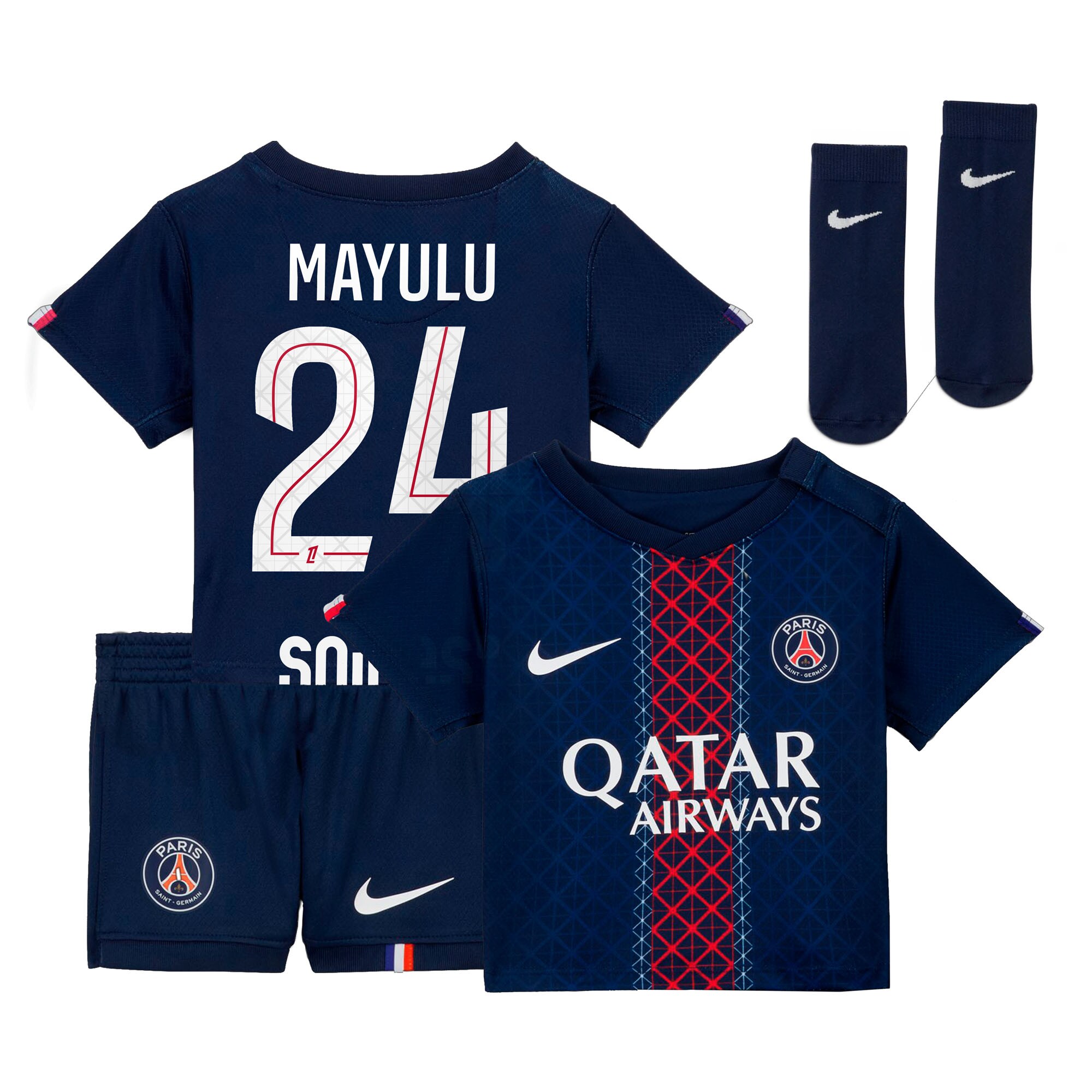 mini divisa home psg nike 2024-25 – neonatos con stampa mayulu 24 Collezione | Kit e Maglie PSG