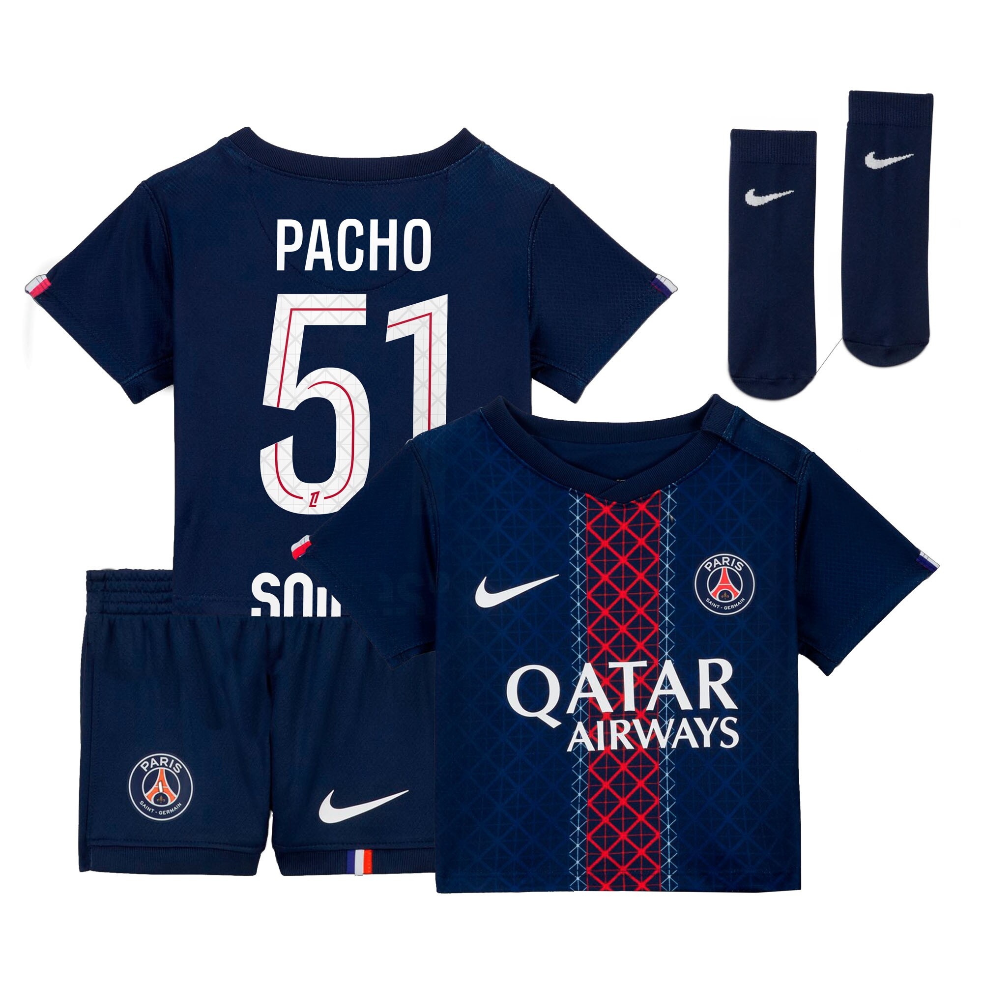 mini divisa home psg nike 2024-25 – neonatos con stampa pacho 51 Collezione | Kit e Maglie PSG