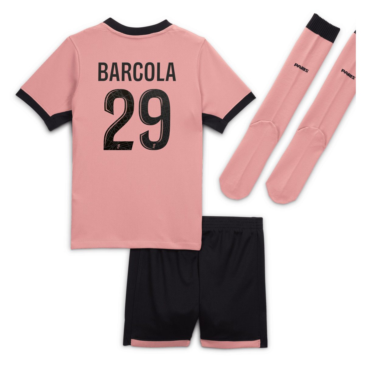 mini kit psg jordan third stadium 2024-25 – bambini piccoli con stampa barcola 29 Collezione | Kit e Maglie PSG