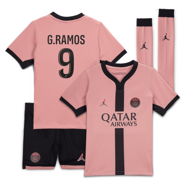 mini kit psg jordan third stadium 2024-25 – bambini piccoli con stampa g.ramos 9 Collezione | Kit e Maglie PSG