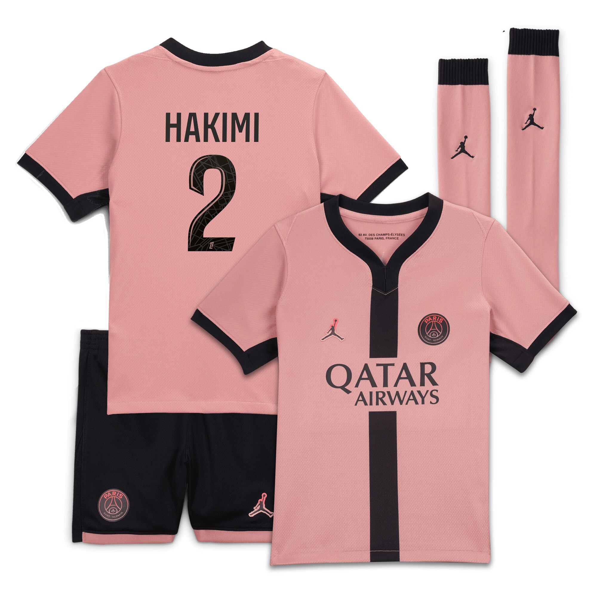 mini kit psg jordan third stadium 2024-25 – bambini piccoli con stampa hakimi 2 Collezione | Kit e Maglie PSG