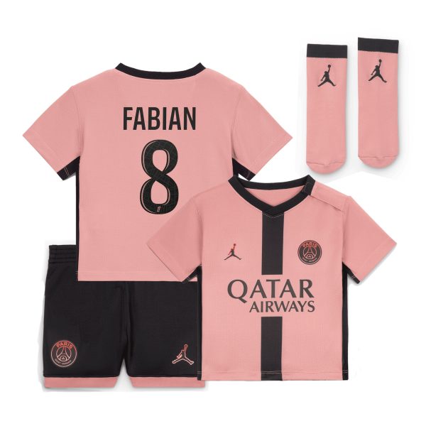 mini kit psg jordan third stadium 2024-25 – neonatos con stampa fabian 8 Collezione | Kit e Maglie PSG