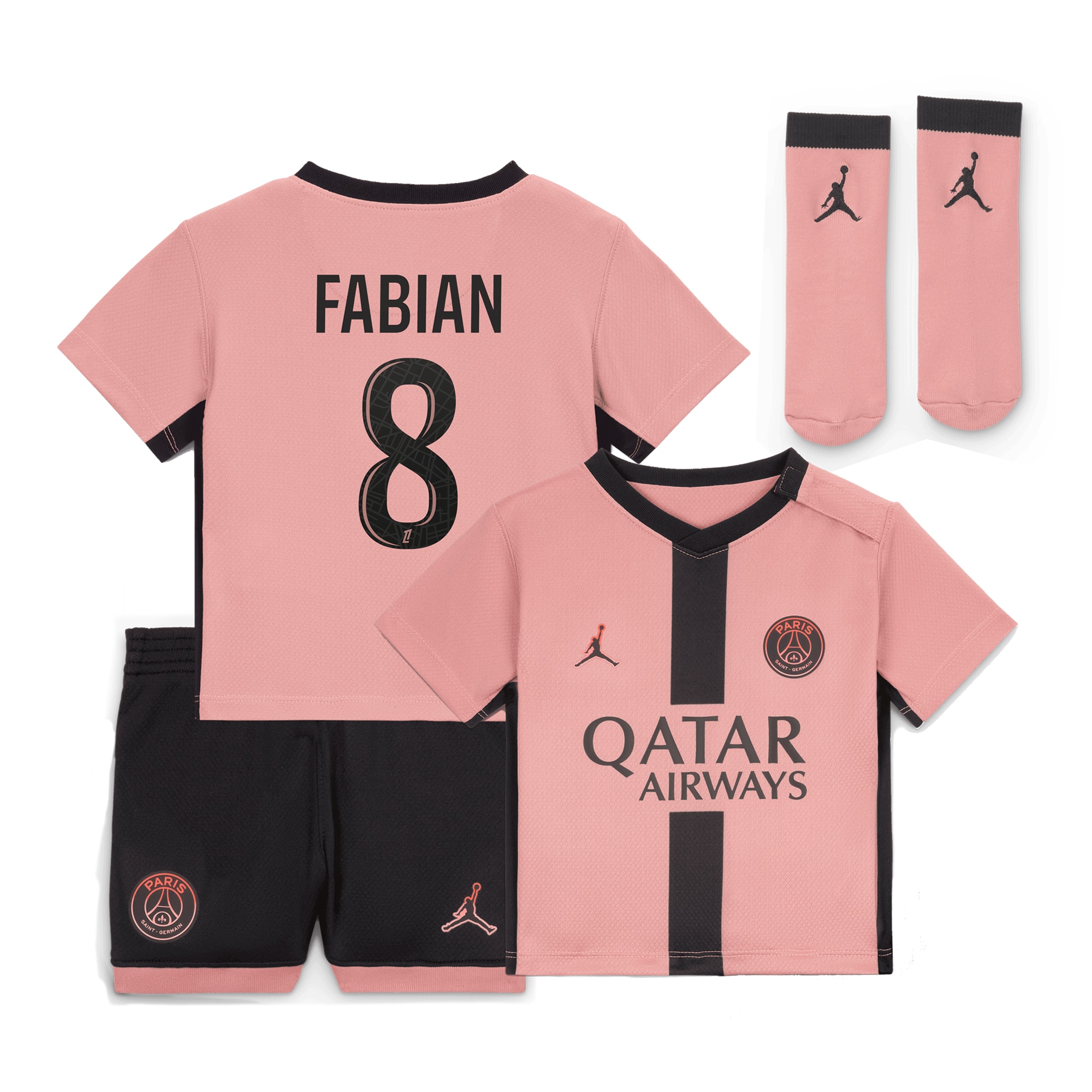 mini kit psg jordan third stadium 2024-25 – neonatos con stampa fabian 8 Collezione | Kit e Maglie PSG