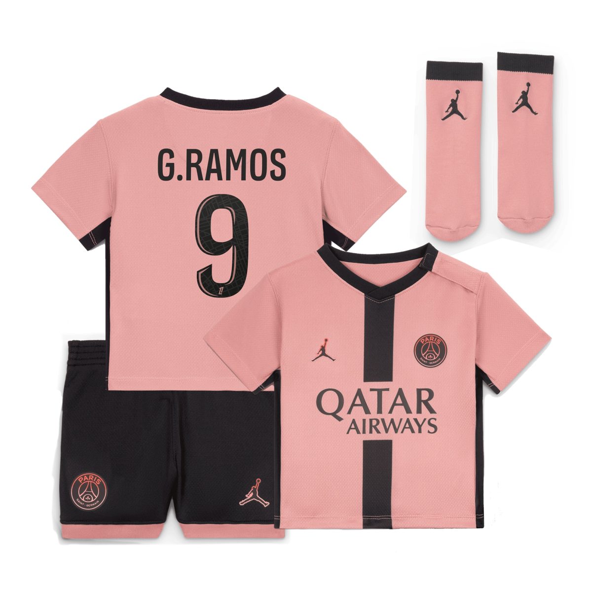 mini kit psg jordan third stadium 2024-25 – neonatos con stampa g.ramos 9 Collezione | Kit e Maglie PSG