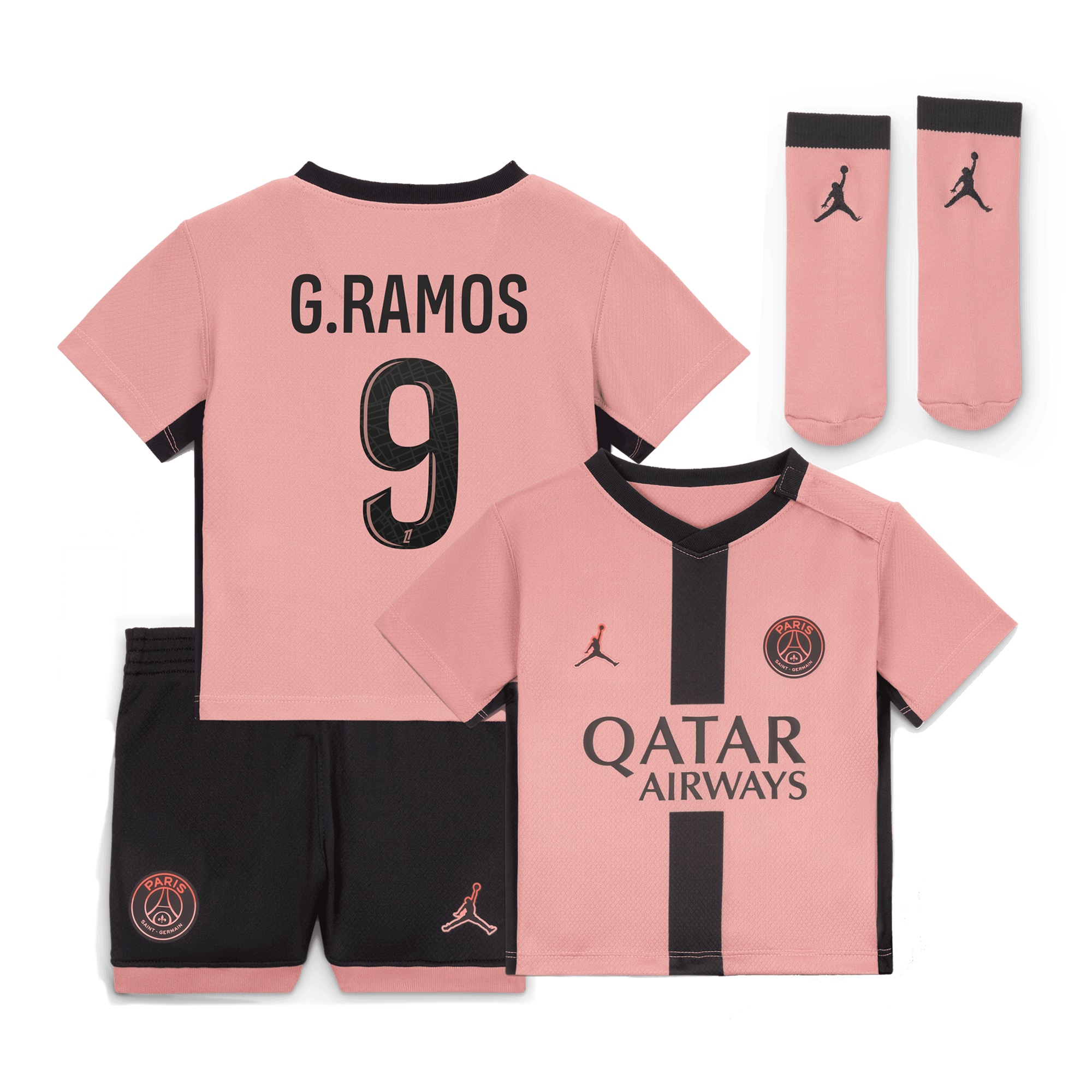mini kit psg jordan third stadium 2024-25 – neonatos con stampa g.ramos 9 Collezione | Kit e Maglie PSG
