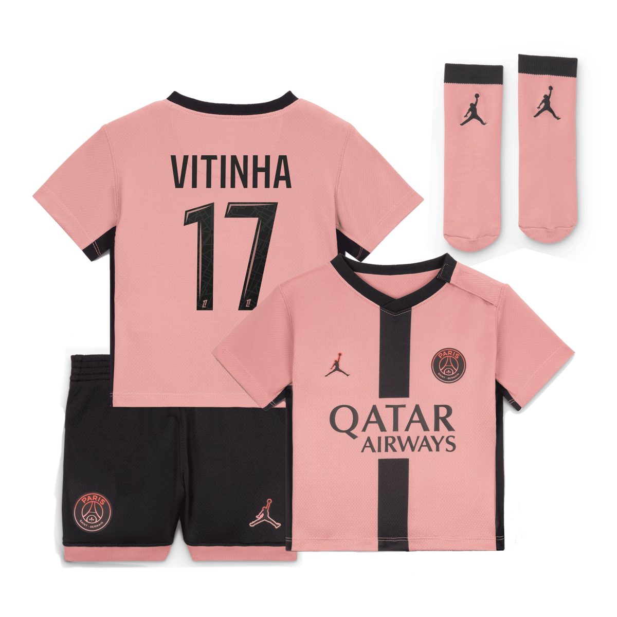 mini kit psg jordan third stadium 2024-25 – neonatos con stampa vitinha 17 Collezione | Kit e Maglie PSG