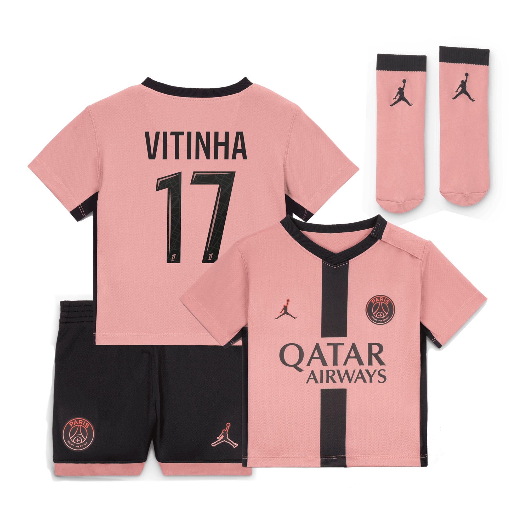 mini kit psg jordan third stadium 2024-25 – neonatos con stampa vitinha 17 Collezione | Kit e Maglie PSG