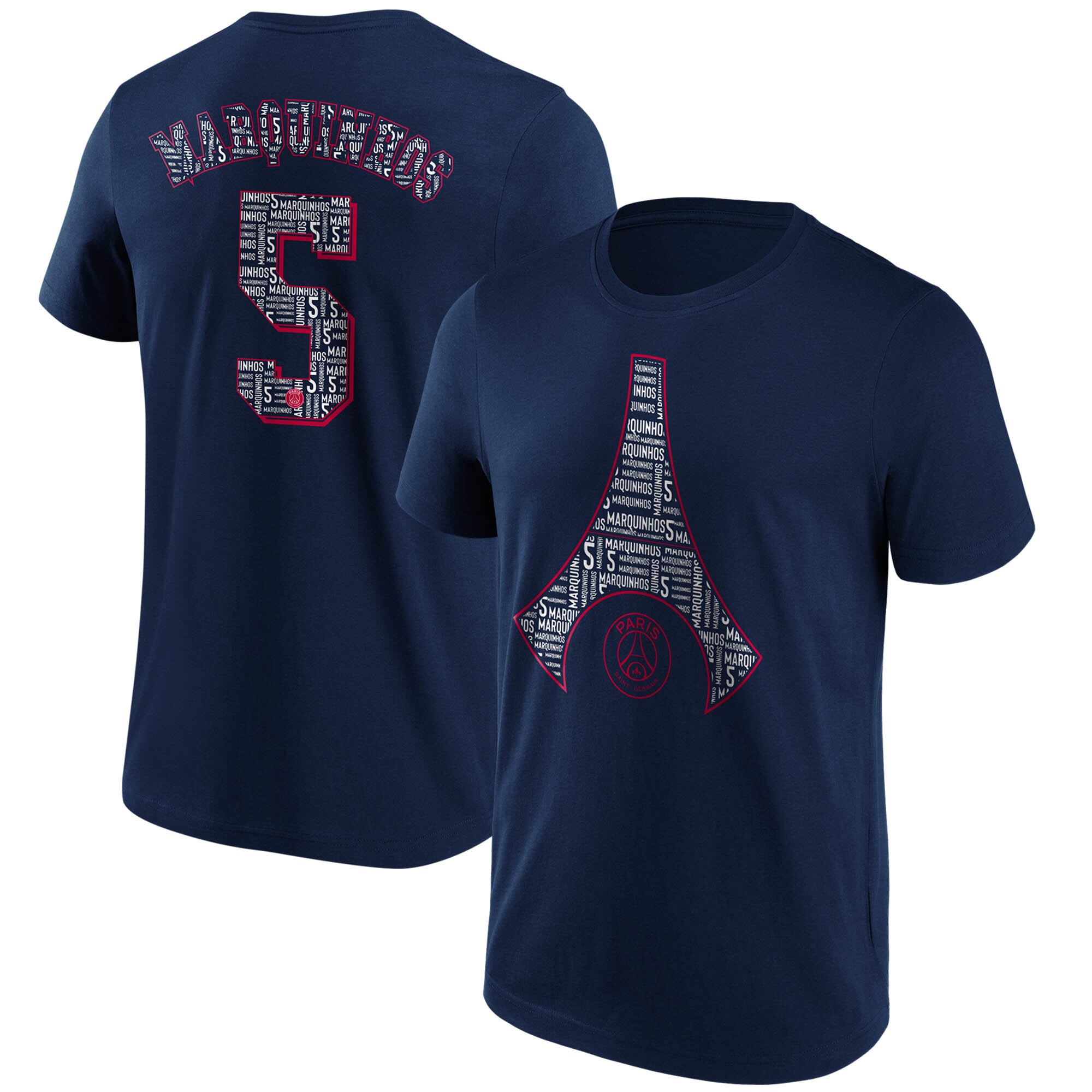 t-shirt grafica paris saint-germain marquinhos torre eiffel – blu navy – bambini Collezione | Kit e Maglie PSG